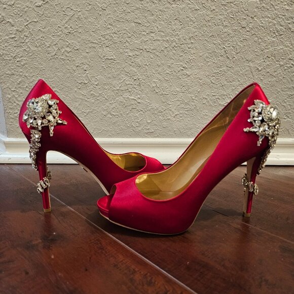 Rhinestones Peep Stilettos - Picture 1 of 7